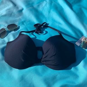 🆕 new J Crew 38 DD bikini top navy blue swimwear top
